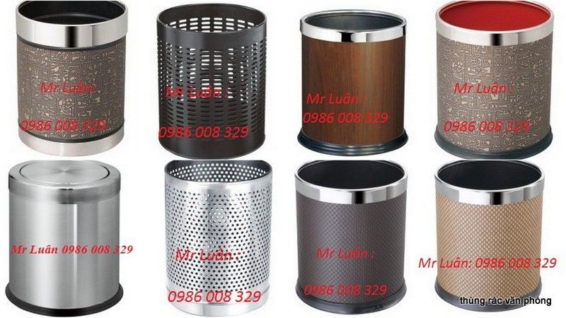 Bán thùng rác inox, thùng rác gạt tàn, cột chắn inox, thùng rác đá, thùng rác văn phòng