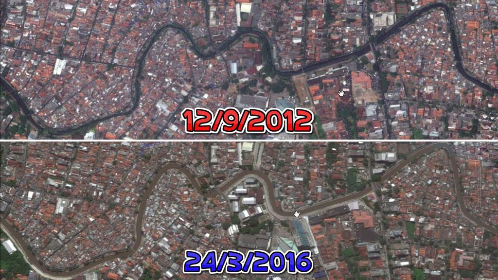 Inilah Kemajuan Program Revitalisasi Sungai di Jakarta dilihat dari Ketinggian